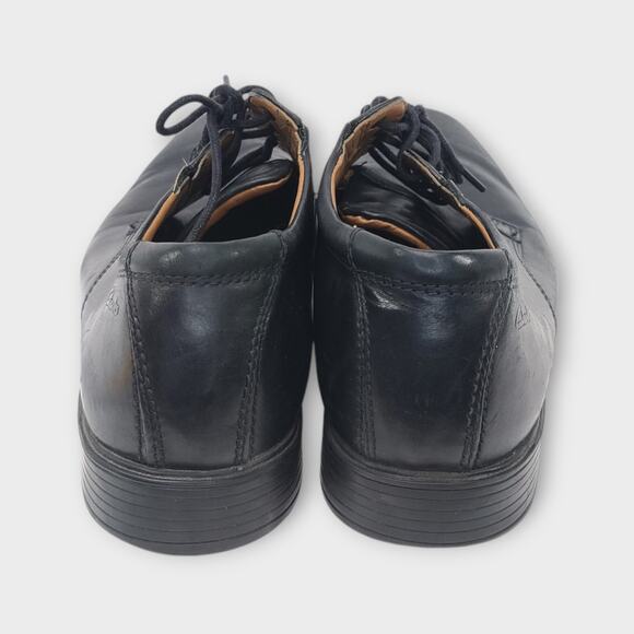 Mens Clarks Soft Cushion Black Dress Shoes Scuff on Left Toe Size 8M - Picture 4 of 13